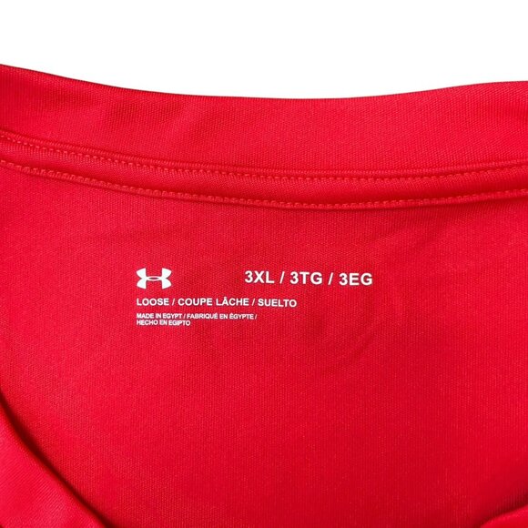 Under Armour Performance Tshirt Mens 3XL Loose Fit Gym Training Running Red - Picture 5 of 6